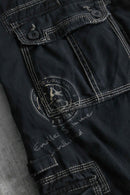 2000s black wide cargo shorts