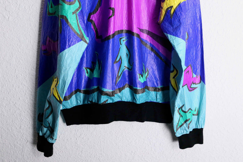 1990s "LESLIE JORDAN INC." all over pattern tyvek jacket