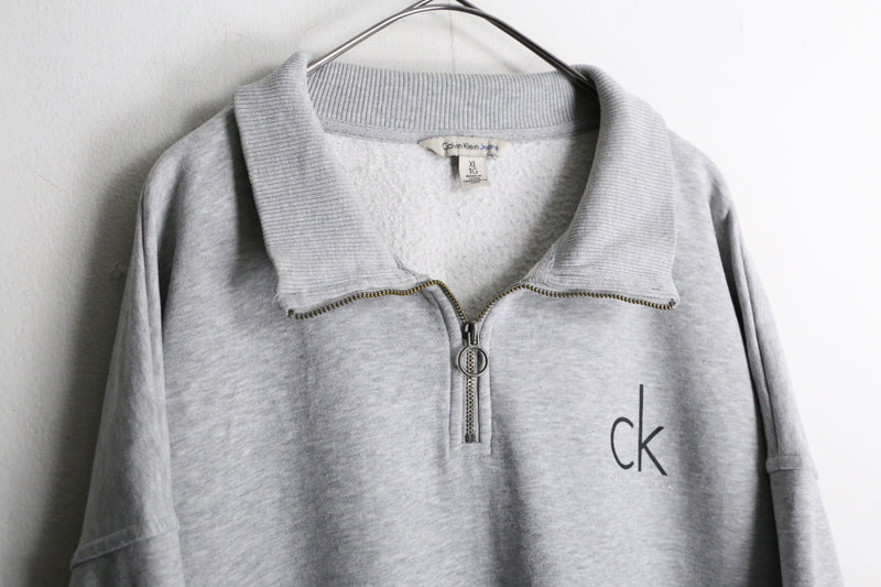 "Calvin Klein Jeans" high neck silhouette half zip sweat