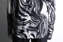 marble pattern long point collar shirt