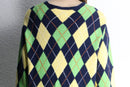 “Polo by Ralph Lauren” argyle check cotton cashmere knit