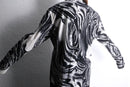 marble pattern long point collar shirt