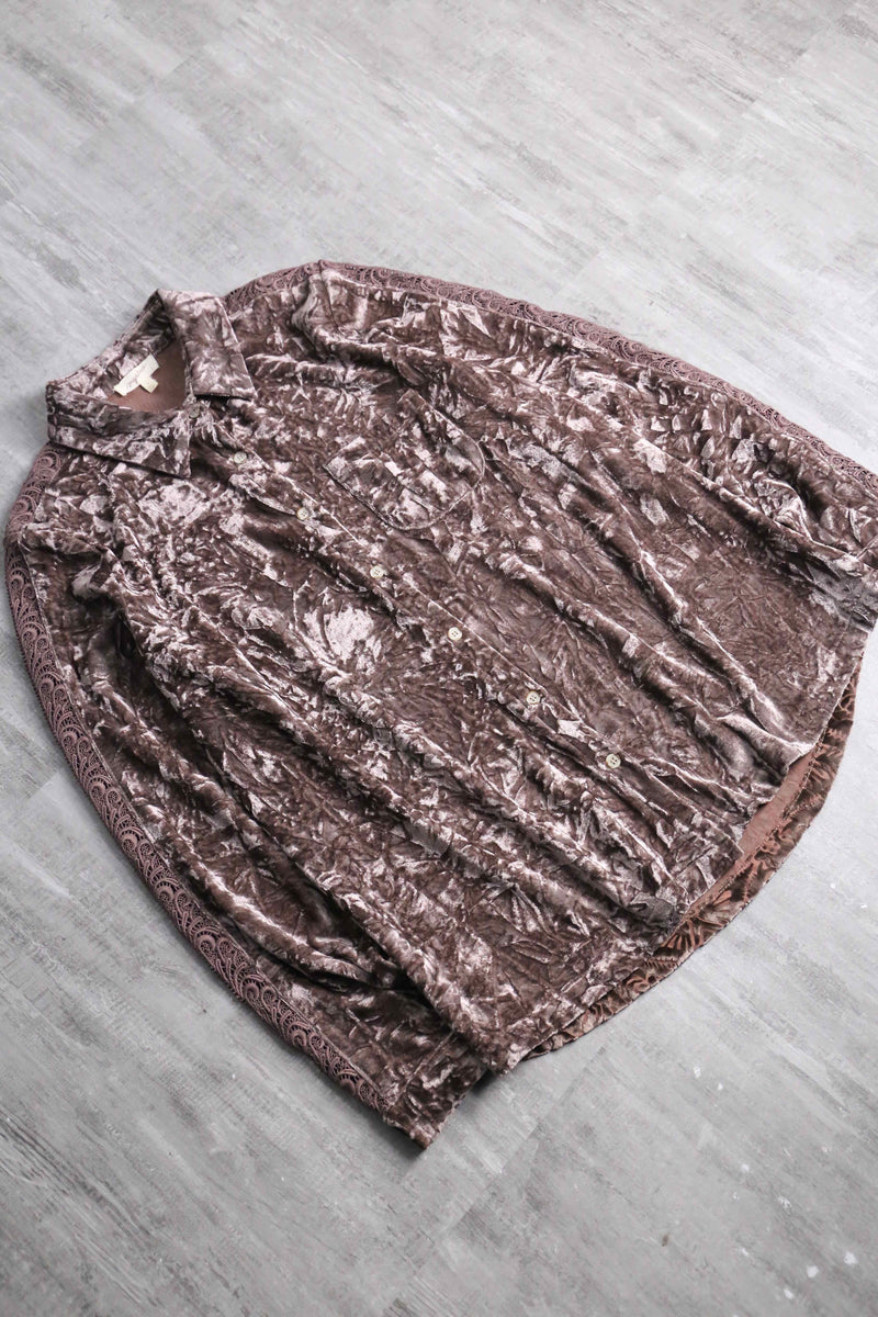 side lace total pattern velour shirt