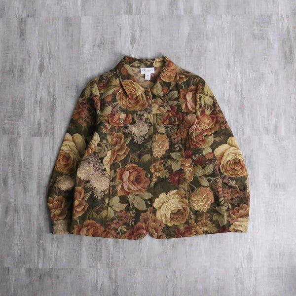 warm color flower pattern gobelin jacket