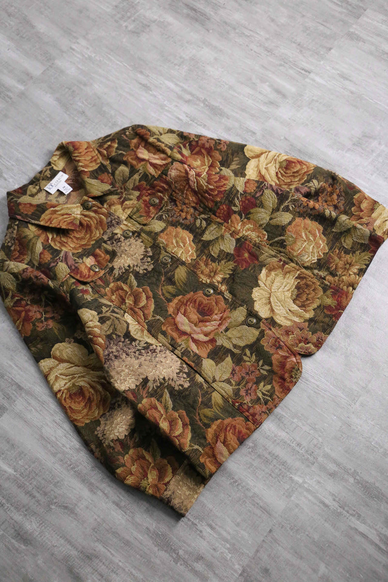 warm color flower pattern gobelin jacket