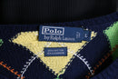“Polo by Ralph Lauren” argyle check cotton cashmere knit