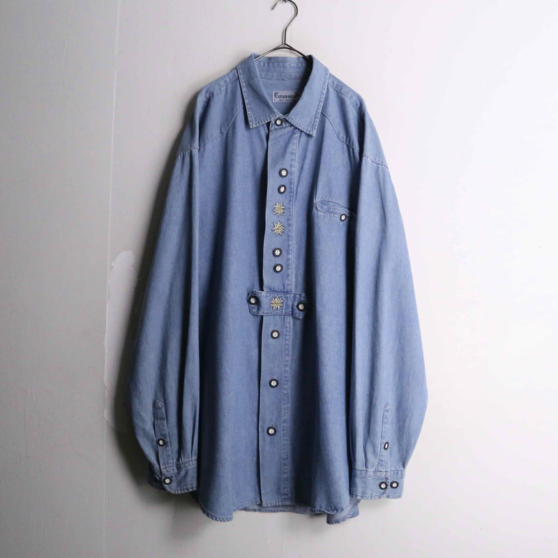 Tyrolean design denim shirt