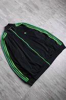 "adidas" green tone 3line track jacket