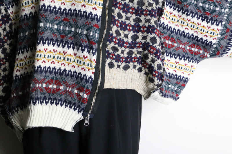 【RERE】"Re:make" asymmetry docking zip knit