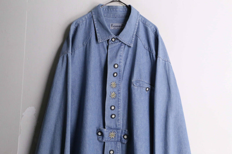 Tyrolean design denim shirt