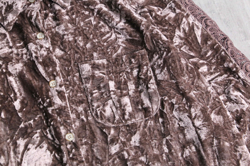 side lace total pattern velour shirt