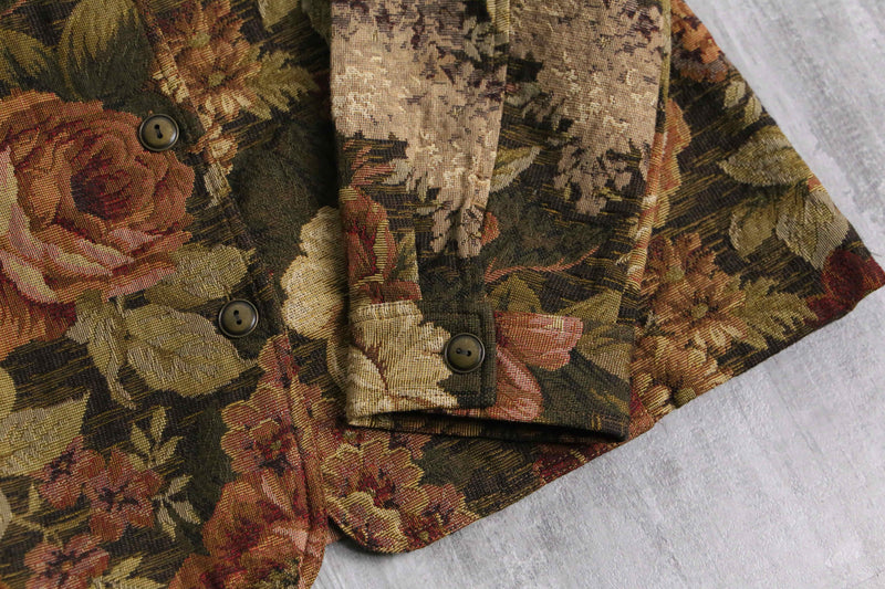 warm color flower pattern gobelin jacket
