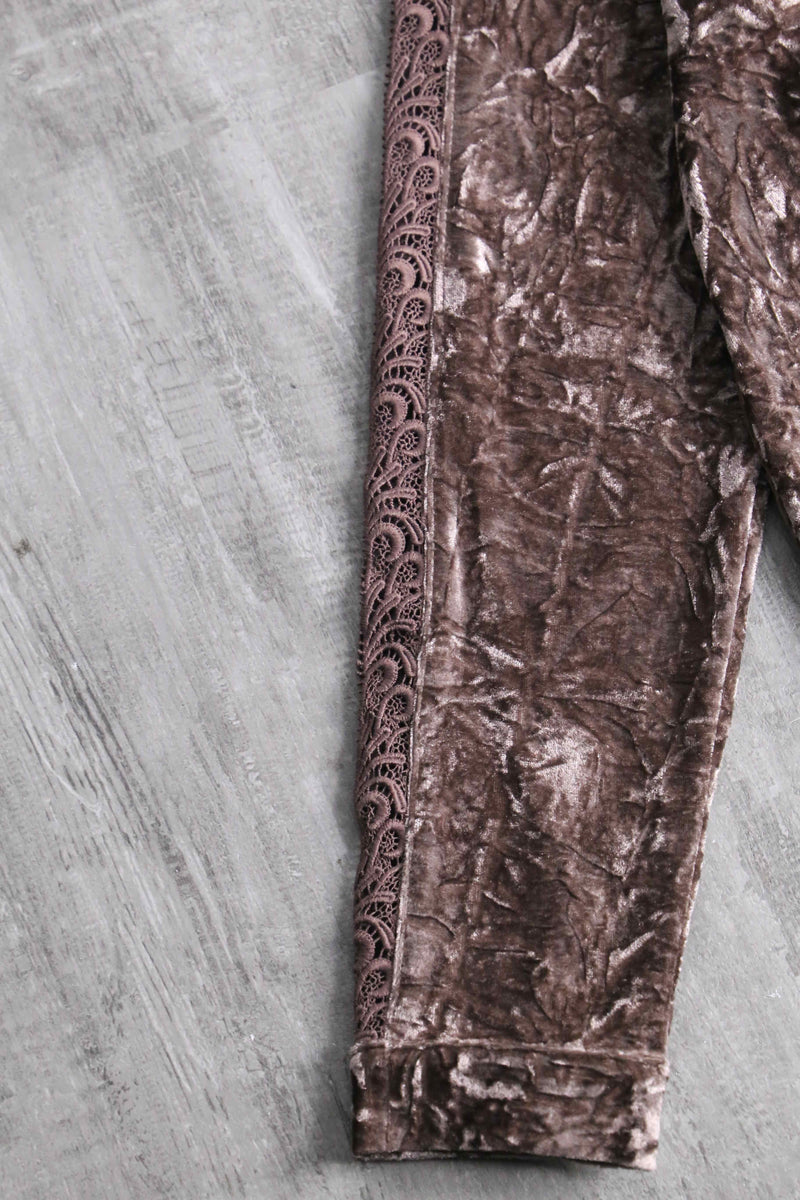 side lace total pattern velour shirt