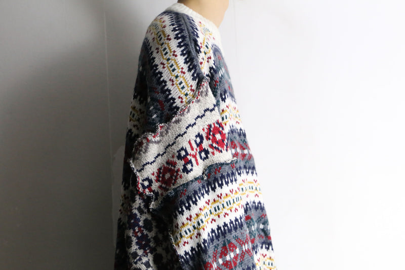 【RERE】"Re:make" asymmetry docking zip knit