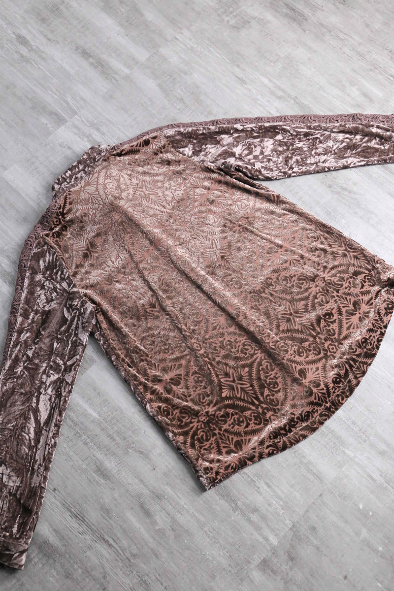 side lace total pattern velour shirt