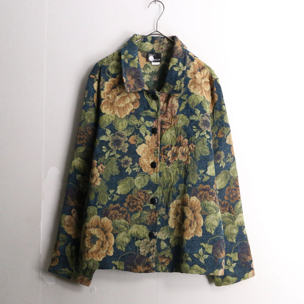 total flower pattern gobelin jacket