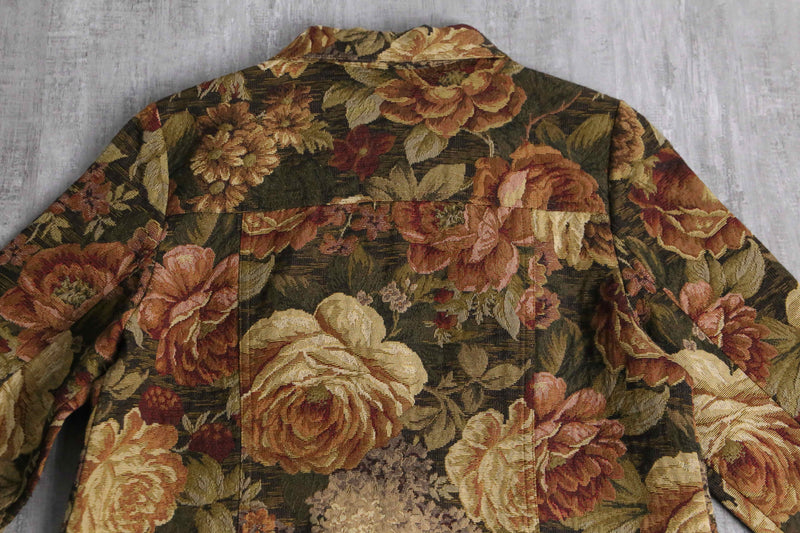 warm color flower pattern gobelin jacket