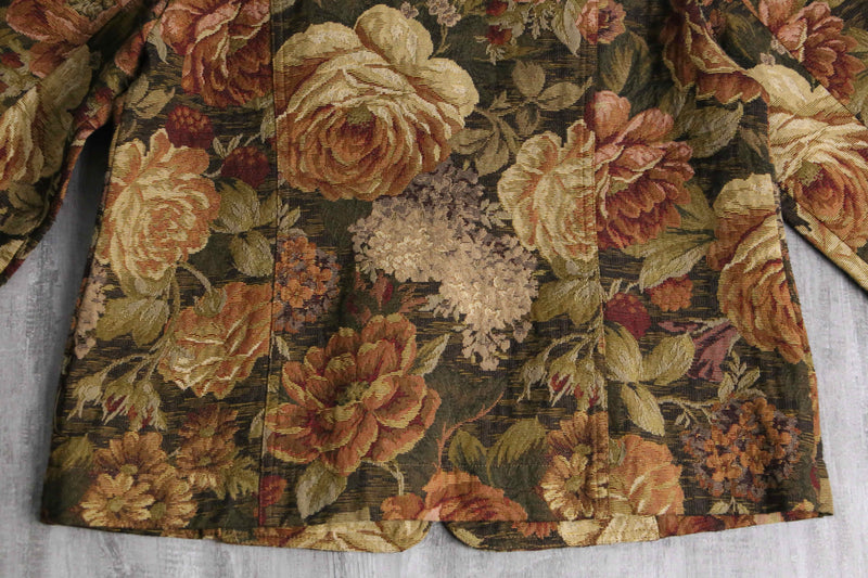 warm color flower pattern gobelin jacket