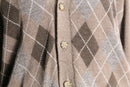 light brown argyle check cardigan