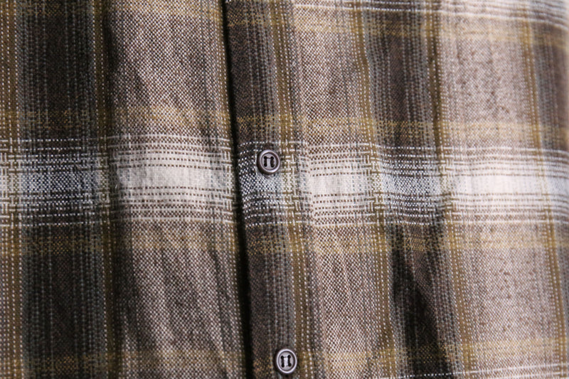 brown color ombre check L/S shirt