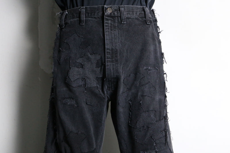 "Re:make" rosary design flare denim