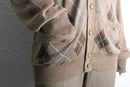 light brown argyle check cardigan