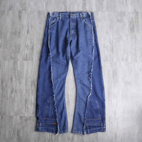 "Re:make" side docking flare denim
