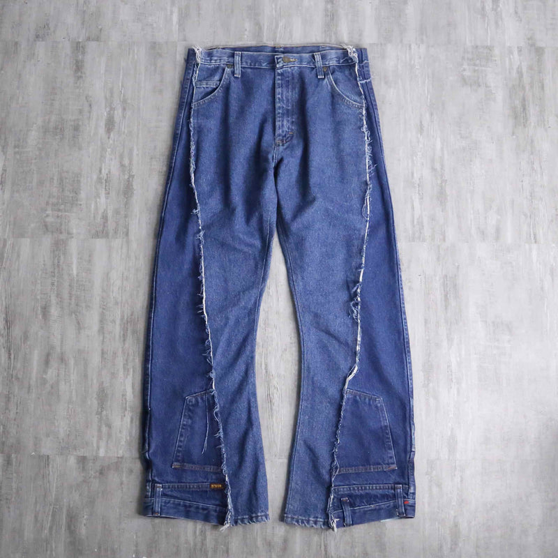 "Re:make" side docking flare denim