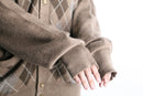 light brown argyle check cardigan