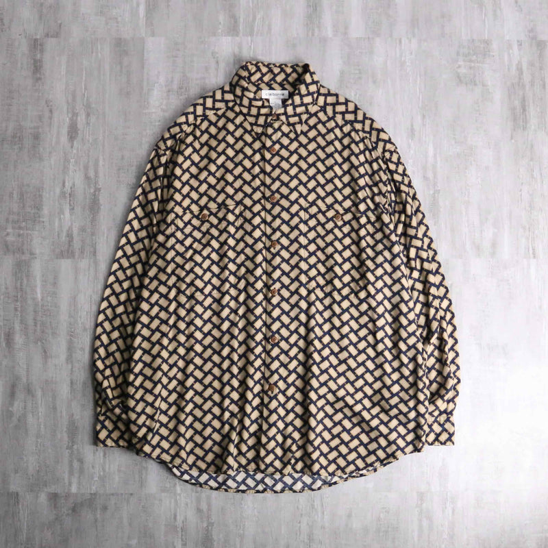 “claiborne” total pattern rayon shirt