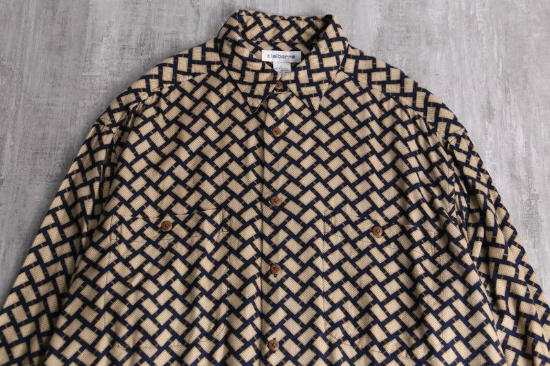“claiborne” total pattern rayon shirt