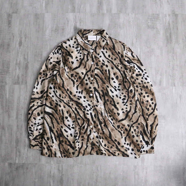 leopard pattern sheer shirt