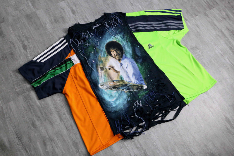 ''Re:make''docking multicolored boro Tee