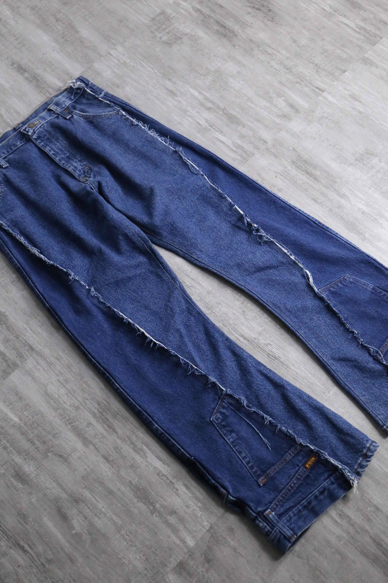 "Re:make" side docking flare denim