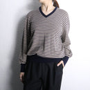 “Ermenegild Zegna” wool border V-neck knit