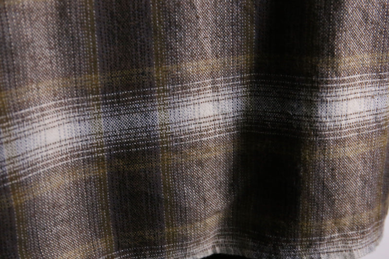 brown color ombre check L/S shirt