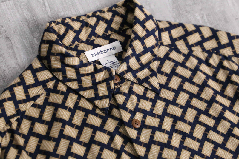 “claiborne” total pattern rayon shirt