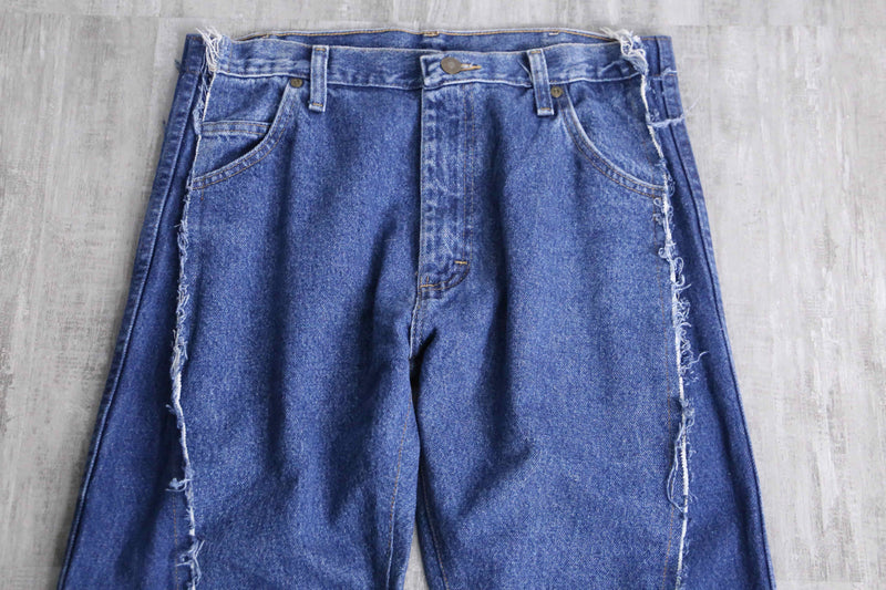 "Re:make" side docking flare denim