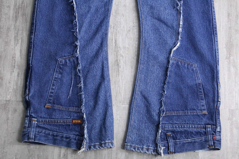 "Re:make" side docking flare denim