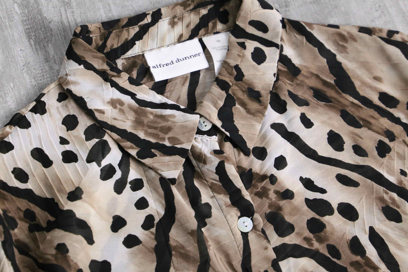 leopard pattern sheer shirt