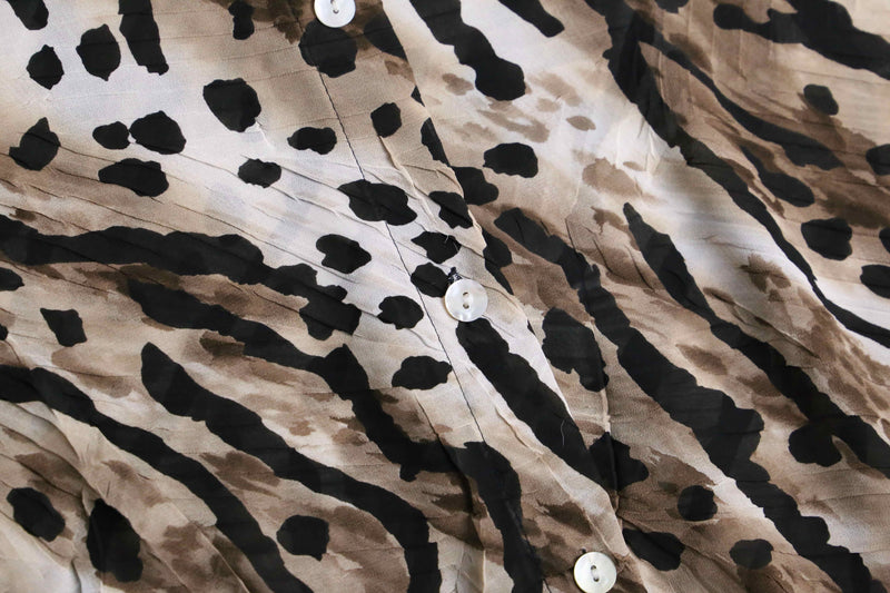leopard pattern sheer shirt