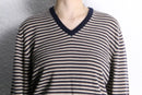 “Ermenegild Zegna” wool border V-neck knit