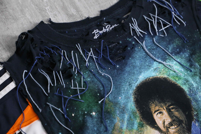 ''Re:make''docking multicolored boro Tee