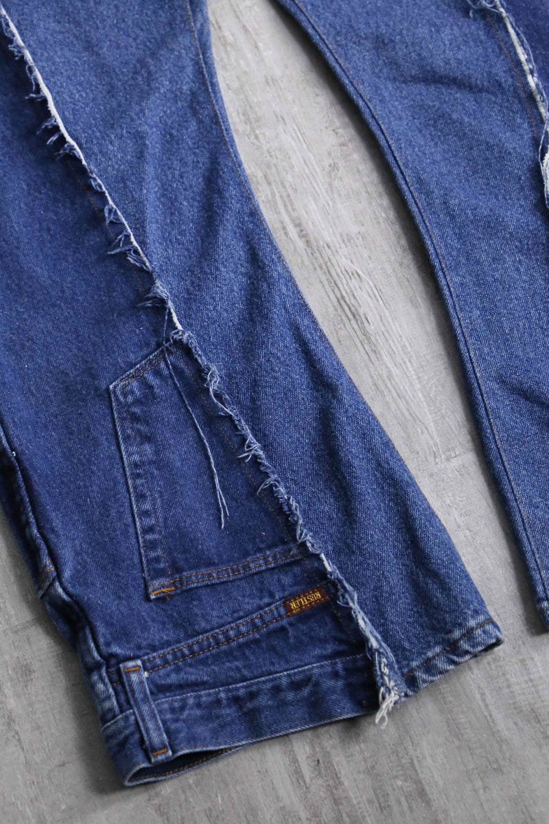 "Re:make" side docking flare denim