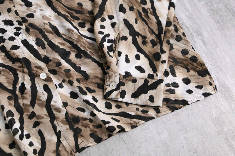 leopard pattern sheer shirt
