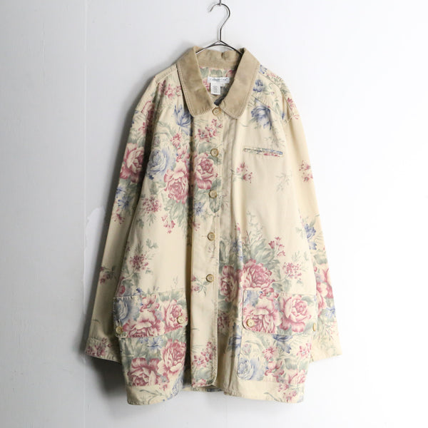 rose design beige color jacket