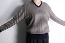 “Ermenegild Zegna” wool border V-neck knit