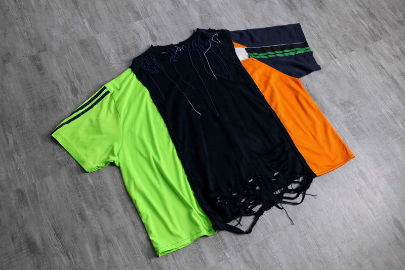 ''Re:make''docking multicolored boro Tee