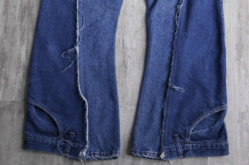 "Re:make" side docking flare denim