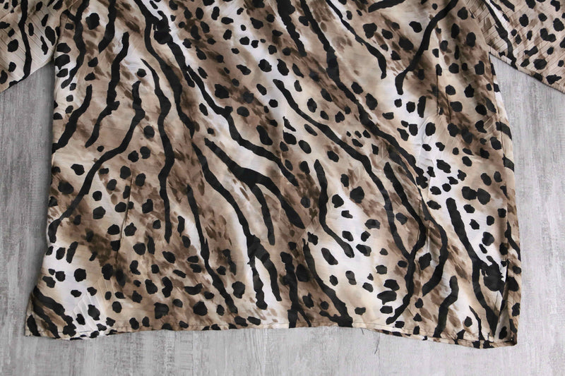 leopard pattern sheer shirt